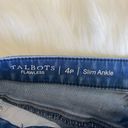 Talbots  Flawless Slim Ankle Fit Blue Anchor Print Jean Size 4 Petite Photo 5