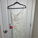 B Darlin  white fringe sequin slit front maxi dress homecoming prom bridal shower Photo 4