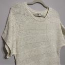 Coldwater Creek  Cotton Blend Short Sleeve Boho Chunky Knit Cream Sweater Medium Photo 1