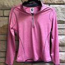 FootJoy  Womens Performance Pullover 1/2 Zip Pink Heather Golf Long Sleeve Small Photo 8