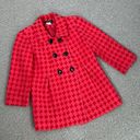 City Girl Houndstooth Swing Coat Jacket Red Pink Small Photo 14