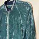 American Eagle 363- Blue Retro Style Crushed Velvet Bomber Jacket Photo 2