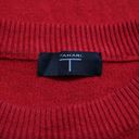 T Tahari  Crewneck Split Hem Pullover Sweater Red Long Sleeves Size M Photo 6