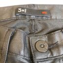 3x1 new  NYC ☏ Retro Track Pant Cropped Jeans ☏ Shiny Black Coated ☏ Elastic Hems Photo 8