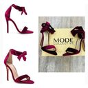 Bordeaux MODE Collective REVOLVE Sage Sandal  Velvet Stilleto Heels EU 36 US 6 Ne Photo 1