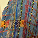 Coldwater Creek Vintage  Denim Jacket with Colorful Appliqué Design - Size XL Photo 4