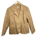 J.Jill  Ginger 100% Cotton Boho Embroidered Lined Blazer Jacket Size 12 p Tan Photo 7