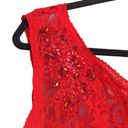 Oleg Cassini  Womens Sheath Dress Red One Shoulder Sleeveless Lace Party Sexy 8 Photo 1