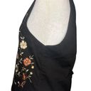 Vintage Boho Embroidered Floral Vest Small Cotton Photo 3