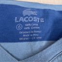 Lacoste  Size 6 V-Neck Dark & Light Blue Short Sleeve T-Shirt w/Alligator… Photo 4