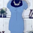 Love Tree NWOT  sexy bodycon mini dress blue spandex ruffled short sleeves sz S Photo 0