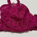 gilligan and o'malley Gilligan & O’Malley Balconette Bra Floral Lace Underwire  36C Magenta Shade Photo 1