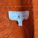 Lou & grey  Womens Poncho Sweater One Size Orange Turtleneck Wool Blend Armholes Photo 1