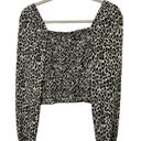 Sincerely Jules  Long Sleeve Cropped Leopard Print Top Built In Bra Sz Medium NEW Photo 4