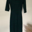 ZARA  green striped midi dress Photo 1