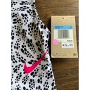 Nike Bikini Top Swimsuit Zipper Crop Party Dots Black White Hot Pink M $56 NEW Photo 4