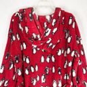 Vera Bradley  Small Medium Robe Playful Penguins Red Mini Belted Fleece Lounge D Photo 5