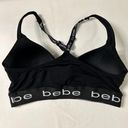 Bebe Racerback Style Adjustable Straps Sports Bra Firm Cups Black Sz Lg Photo 2