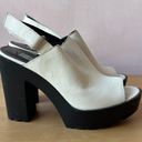 Steve Madden White and Black Heeled Sandals Photo 2