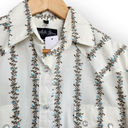 American Vintage Vintage 70s White Horse White Floral Striped Western Snap Button Shirt S Photo 1