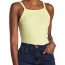 BP Nordstrom  Neon Soft Yellow Picot Trim Cotton Blend Rib Bodysuit Photo 0