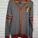 Harry Potter Wizarding World Gryffindor  Cardigan LARGE Sweater Button Down Gray Photo 14