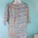 Gypsy 05  Anthropologie Womens Size S Oversized Sheer Silk Blouse Blue Wave Photo 5