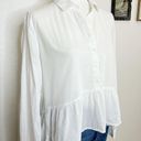 Birds of Paradis by Trovata White Cotton Peplum Collared Button Front Top Size S Photo 2