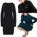 J.Crew  Women’s Black Sweater Dress w/Rhinestone Flower Buttons XS X-small Photo 1