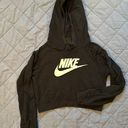 Nike Black Cropped Hooded Sweatshirt Photo 0