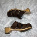 UGG  Brown Leather Mule / Clog Slip on Shoe with Fur Lining size 8 1/2 Photo 2