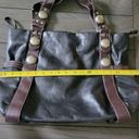 Bueno  vegan leather bag tote purse satchel. Black and brown Photo 3