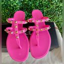 Nicole Miller BNIB -  Hot Pink Jelly Sandals W/ Gold Studs | US7 EU38 Photo 5