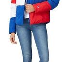 Champion NWOT  Colorblock Surf The Web Puffer Coat Puffy Jacket Red White Blue XL Photo 0
