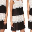 Jessica Simpson   Ivory Black Lace Floral Sleeveless Tiered Dress size 6 Photo 2