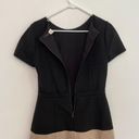 BCBGMAXAZRIA  Hannah Dress Black Tan Brown Colorblock Color Block Fit Flare Mini Photo 8