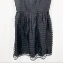 Shoshanna  Silk Chelsea Organza Ribbon Stripe Fit And Flare Black Mini Dress 6 Photo 3