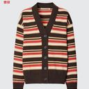 Uniqlo MARNI x  Merino Blend Striped Oversized Cardigan in Dark Brown Photo 1