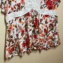 Torrid  Babydoll Crinkle Gauze Crochet Inset Lace-up Top White Floral 2X Women’s Photo 4