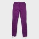 Harper Plum Purple Distressed Knee Raw Hem Skinny Jeans Womens Size 27 Photo 1