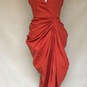 Pretty Little Thing Size 8 Rustwoven Bandeau V Bar Gathered Hip Midi Dress Photo 0