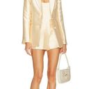 All Saints London Shimmer Single Breasted Long Sleeve Raw Hem Blazer Gold 2 Photo 7