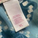 Oscar de la Renta  pink label blue ocean print short silky nightgown, size XL Photo 5