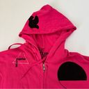 Free City  Leopard Zip Hoodie Fuschia, S Photo 3