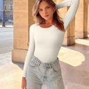 One Piece NEW Ribbed  Crewneck Long Sleeve Bodysuit L Photo 0