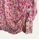 Rococo  Sand Pink White Paisley Print Long Puff Sleeve Mini Dress Size M Photo 5