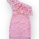 Lush Clothing Lush NWT Coral Pink One Shoulder Floral Crochet Lace‎ Sheath Dress Size S Photo 0