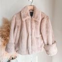 Forever 21 F21 Plush Faux Fur Shearling Jacket Mauve Pink Lux Collared Teddy Coat Small Photo 0