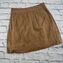 The Loft Ann‎ Taylor Women Tan Cotton Pleated Casual Skirt Size 4 Pull-On Lined Photo 6