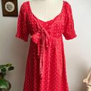 Draper James NWT Jennifer Mini Babydoll Dress in Red Polka Dot Small Photo 1